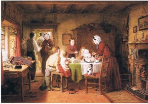 De eerste verjaardagsfeest door Frederick Daniel Hardy