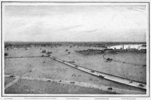 Panorama van Calcutta, India, ca. 1840s