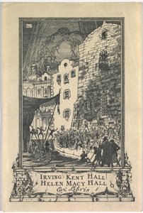 Boekplaat: Irving Kent Hall en Mary Kent Hall, Ex Libris door Frederick Garrison Hall