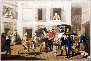 Herbergplaats in Calais, uitgegeven door William Holland, Londen, 1790