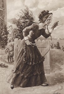 Betsey Trotwood uit David Copperfield, door Charles Dickens (gravure) door Frederick George Lewin