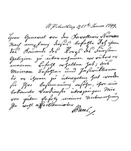 Brief van Paul I, keizer van Rusland, aan generaal Numsen, 1799 door Frederick George Netherclift
