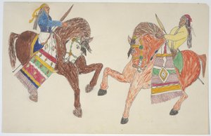 Twee mannen te paard