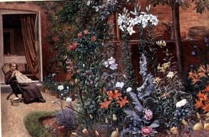 Een tuinrand door Frederick Hamilton Jackson