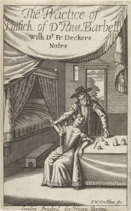Dokter met jonge vrouw in een interieur door Frederick Hendrick van den Hove