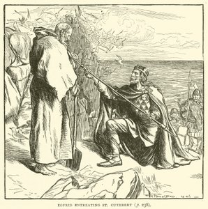 Egfrid smeekt St. Cuthbert
