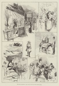 De Ierse tentoonstelling, Fancy Fair op de oude Ierse markt door Frederick Henry Townsend