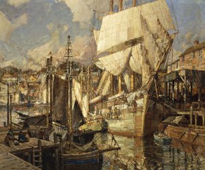 Cadiz Zoutschip, Gloucester Haven door Frederick John Mulhaupt
