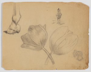 Schetsboekpagina door Frederick Krieg