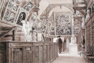 Interieur van de oude Perse School, met een selectie van Lord Fitzwilliam