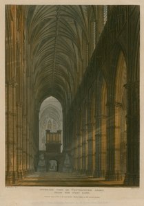 Interieur van Westminster Abbey, Londen, vanaf de Westpoort door Frederick Mackenzie