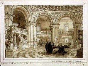 De Radcliffe Bibliotheek, Oxford, c.1835 door Frederick Mackenzie