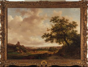 Uitzicht op de Maas, Nederland, 1859 door Frederick Marianus Kruseman