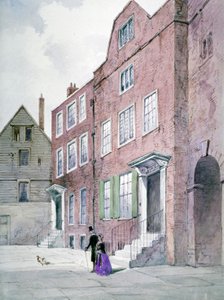 Uitzicht op het kantoor van de vicaris-generaal, Bell Yard, Knightrider Street, City of London door Frederick Napoleon Shepherd