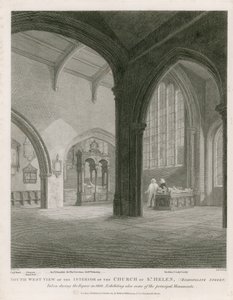 Kerk van St. Helen, Bishopsgate Street, Londen door Frederick Nash