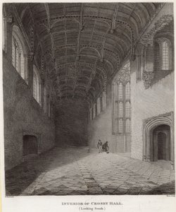 Interieur van Crosby Hall, kijkend naar het zuiden door Frederick Nash