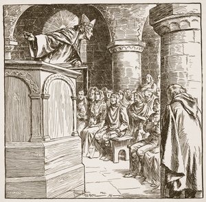 De laatste preek van Dunstan, illustratie uit 