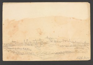 Aleppo vanuit het zuidwesten, Syrië door Frederick Peter Layard