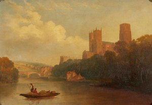 Durham vanaf de rivier door Frederick Richard (manner of) Lee