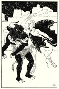Er volgde het meest verschrikkelijke gevecht tussen Theseus en de Minotaurus dat ooit heeft plaatsgevonden door Frederick Richardson