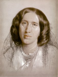 George ELIOT, Portret 1865 (papier, krijt)