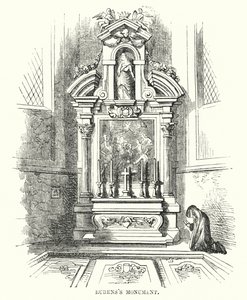 Monument van Rubens (gravure) door Frederick William Fairholt