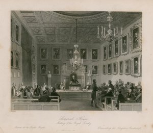 Somerset House, bijeenkomst van de Royal Society door Frederick William Fairholt
