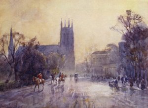 De Parochiekerk en Pompzaal, Leamington door Frederick William Newton Whitehead