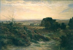 De South Dorset Hunt op Eggerdon Hill door Frederick William Newton Whitehead