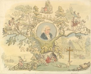 Ontwerp voor een titelpagina in de stijl van Rowlandson, 1858-1914 door Frederick William Pailthorpe