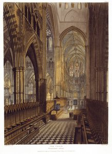 Het koor, plaat 7 uit Westminster Abbey, gegraveerd door J. Bluck (fl.1791-1831) pub. door Rudolph Ackermann (1764-1834) 1811