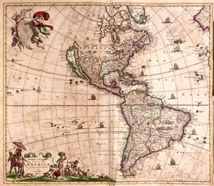 Kaart van Amerika door Frederick de Wit