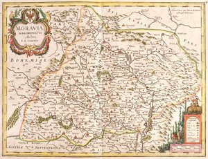 Kaart van Moravië, Tsjechië door Frederick de Wit