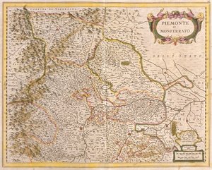 Kaart van Piëmont, Italië door Frederick de Wit