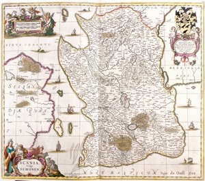 Kaart van Skåne (Zweden) door Frederick de Wit