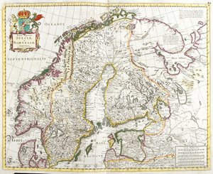 Kaart van Zweden en Noorwegen door Frederick de Wit