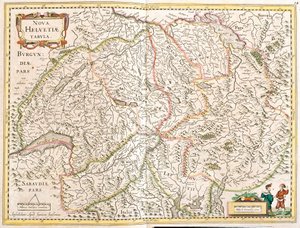 Kaart van Zwitserland door Frederick de Wit