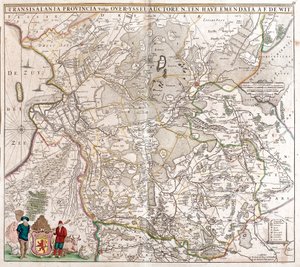 Kaart van de provincie Transsylvanië (Roemenië)