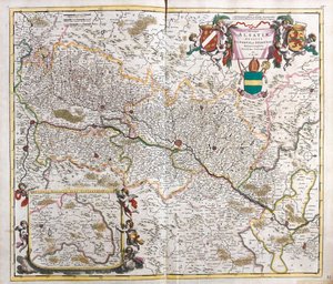 Kaart van het Hertogdom Elzas (Frankrijk) door Frederick de Wit