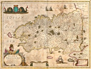 Kaart van het hertogdom Bretagne (Frankrijk)