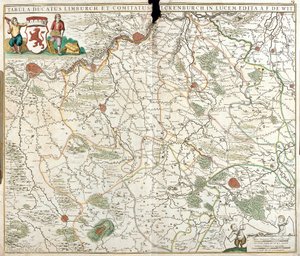 Kaart van het Hertogdom Limburg (België) (ets)