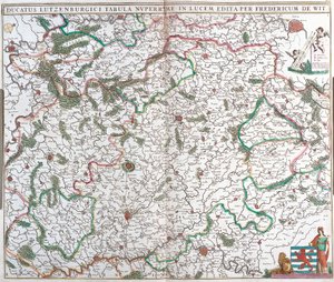 Kaart van het hertogdom Luxemburg door Frederick de Wit