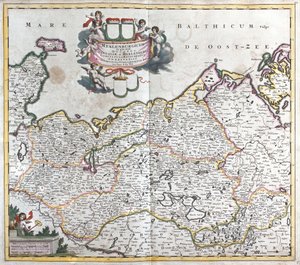 Kaart van het Hertogdom Mecklenburg Schwerin (Duitsland) door Frederick de Wit