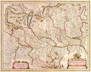 Kaart van het Hertogdom Milaan, Italië door Frederick de Wit