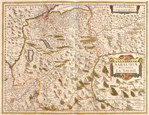 Kaart van het Hertogdom Savoye (Frankrijk) door Frederick de Wit