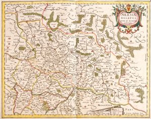 Kaart van het Hertogdom Silezië, Duitsland en Tsjechië door Frederick de Wit