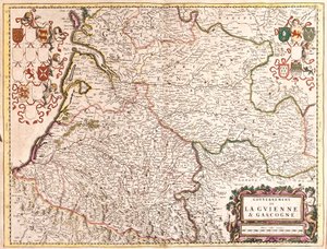 Kaart van de Regering van Guyenne en Gascogne (Frankrijk) door Frederick de Wit
