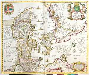 Kaart van het Koninkrijk Denemarken door Frederick de Wit