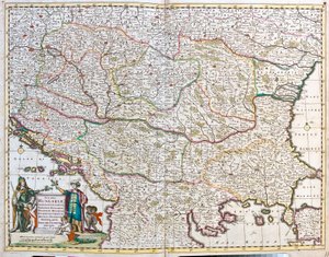 Kaart van het Koninkrijk Hongarije door Frederick de Wit