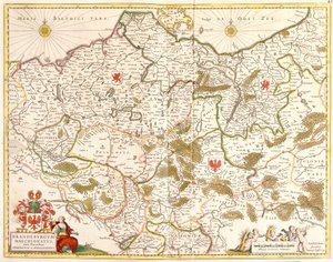 Kaart van het Markgraafschap Brandenburg (Duitsland) door Frederick de Wit